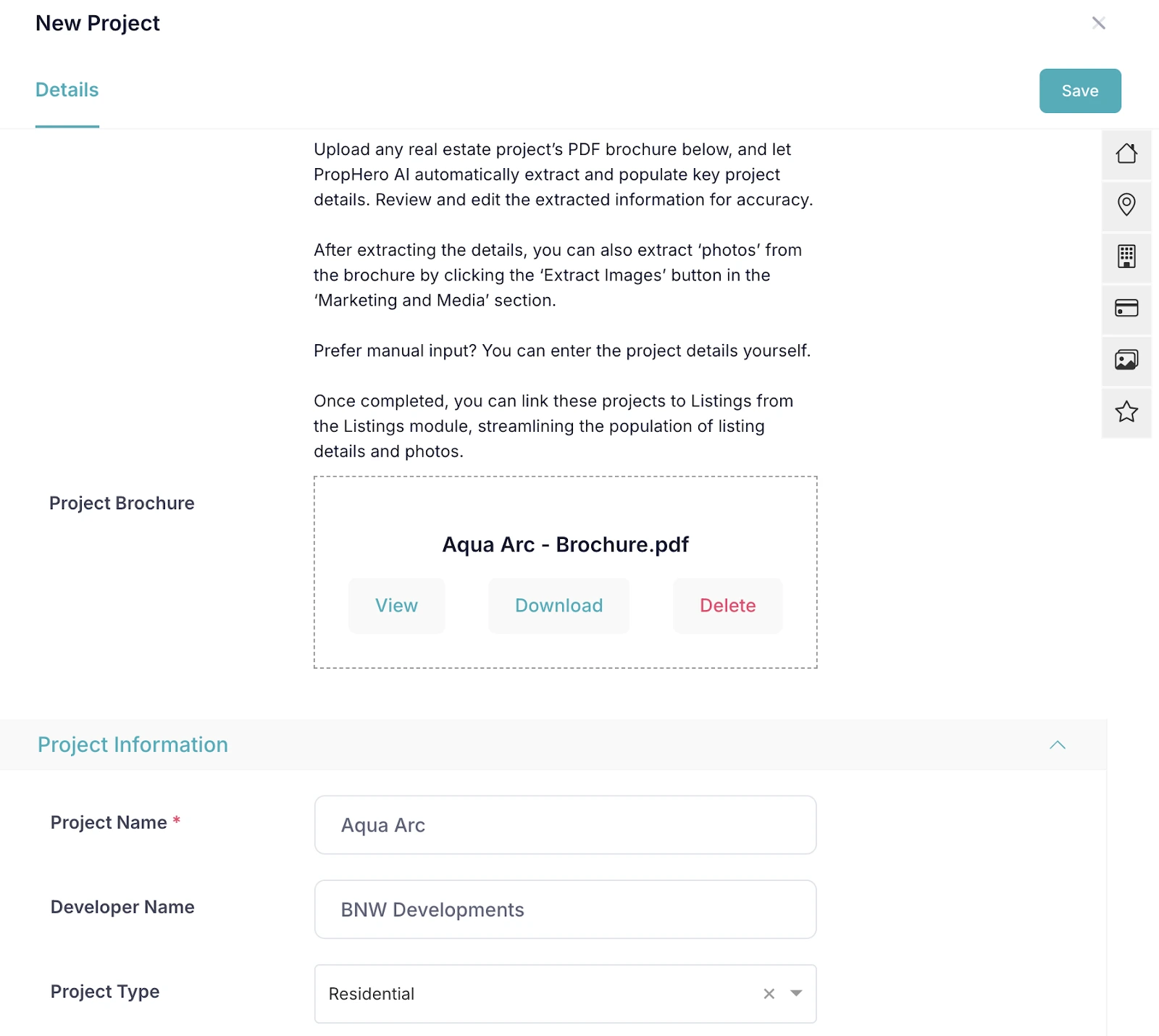 Call tracking feature for making and recording calls directly from PropHero CRM.